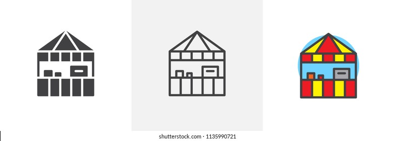 Farmer Stall icon. Line, solid and filled outline colorful version, outline and filled vector sign. Symbol, logo illustration. Different style icons set. Pixel perfect vector graphics