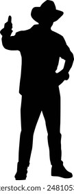 Farmer standing full body silhouette illustration