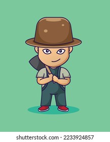 Farmer standing vector illustration design