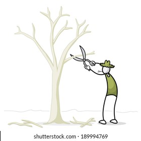 Farmer stick figure working 