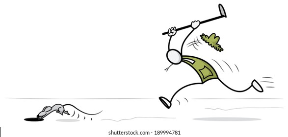 Farmer stick figure working 