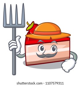 Farmer strawberry cake character cartoon