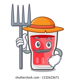 Farmer strawberry mojito character cartoon