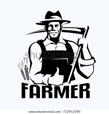 Similar – Image, Stock Photo Scythes; a man with a scythe in the garden.