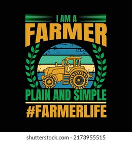 Farmer t shirt design vector