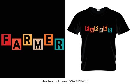 Farmer t shirt design vector graphic.