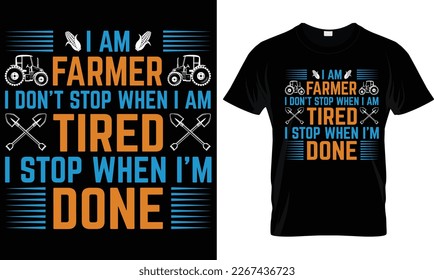 Farmer t shirt design vector graphic.