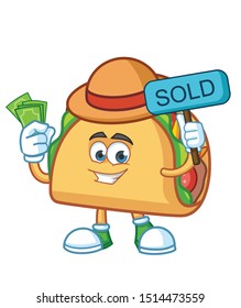farmer Taco Mexican cartoon mascot character vector