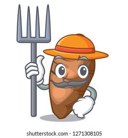 Farmer taro tuber in the shape cartoon