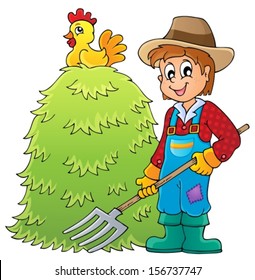 Farmer-Theme-Bild 1 - eps10, Vektorgrafik.