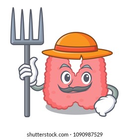 Farmer thyroid character cartoon style