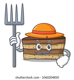Farmer tiramisu character cartoon style