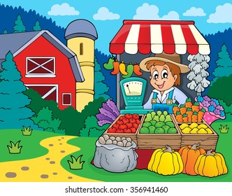 Farmer topic image 2 - eps10 vector illustration.