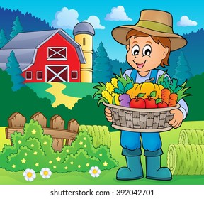 Farmer topic image 5 - eps10 vector illustration.