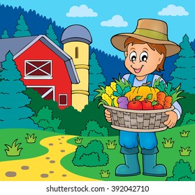 Farmer topic image 7 - eps10 vector illustration.