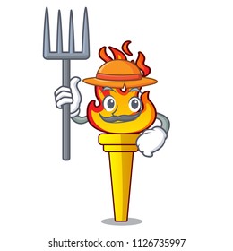 Farmer torch character cartoon style