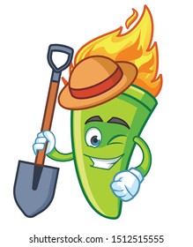 farmer torch fire mascot character vector design