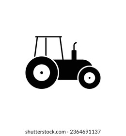 Icono de tractor granjero aislado en fondo blanco. Ilustración vectorial.