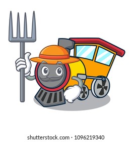 Farmer train character cartoon style
