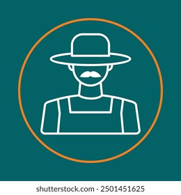Farmer trendy icon competent abstract beautiful vector illustration colorful artwork design.eps