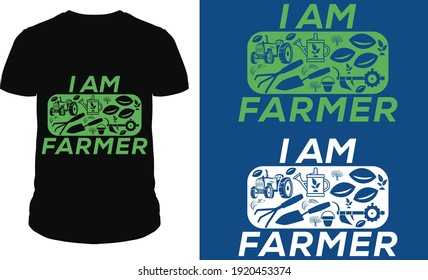 Soy el Camisas de Camisa Campesina, Vector de Diseño de Camisetas Agrícolas.