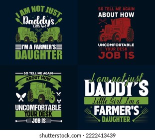Farmer T-Shirt Design Bundle, Print Ready Farming T-shirt Design Set
