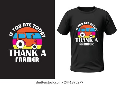 Diseño de camiseta de granjero y archivo vectorial
