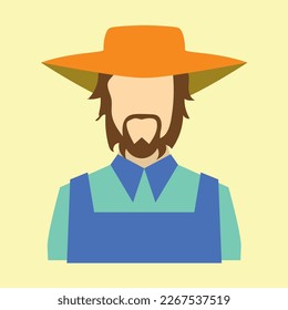 Farmer vector art work. flat art work