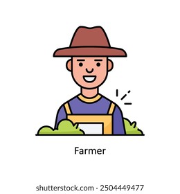 Farmer vector  Filled outline icon style illustration. Symbol on White background EPS 10 File