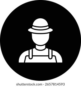Icono de Vector de agricultor. Se puede utilizar para aplicaciones de impresión, móviles y de Web.