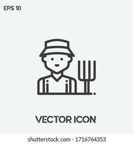 Ilustración de icono vector de agricultor. Ui/Ux. Calidad superior.
