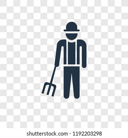 Farmer vector icon isolated on transparent background, Farmer transparency logo concept
