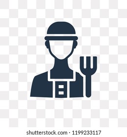 Farmer vector icon isolated on transparent background, Farmer transparency concept can be used web and mobile