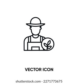 Farmer vector icon. Modern, simple flat vector illustration for website or mobile app.Farm or man symbol, logo illustration. Pixel perfect vector graphics	
