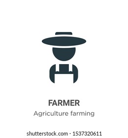 Farmer vector icon on white background. Flat vector farmer icon symbol sign from modern agriculture farming and gardening collection for mobile concept and web apps design.