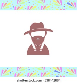 Farmer vector icon on white background. Isolated illustration. Business picture.