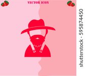 Farmer vector  icon. Strawberry Background.