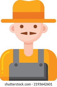 Farmer Vector illustration icon in trendy flat style isolated on white background