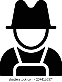 farmer vector illustration isolated on a transparent background. glyph vector icons for concept or web graphics.