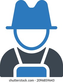 farmer vector illustration isolated on a transparent background. glyph vector icons for concept or web graphics.