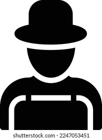 Farmer-Vektorgrafik auf transparentem Hintergrund. Hochwertige Symbole. Glyphen Vektorsymbole für Konzept und Grafikdesign.