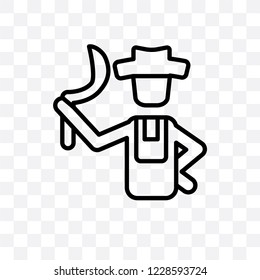 farmer vector linear icon isolated on transparent background, farmer transparency concept can be used for web and mobile