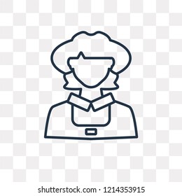 Farmer vector outline icon isolated on transparent background, high quality linear Farmer transparency concept can be used web and mobile