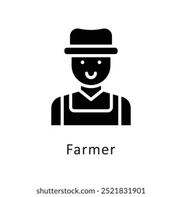 Farmer vector Solid icon style illustration. Symbol on White background EPS 10 File