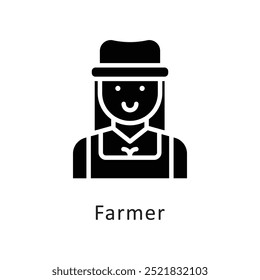 Farmer vector Solid icon style illustration. Symbol on White background EPS 10 File