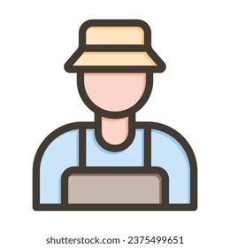 Farmer Vector Thick Line Filled Colors Icon For Personal And Commercial Use.
