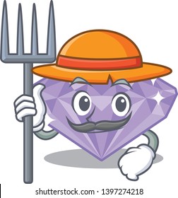 Farmer violet diamond in the mascot box