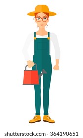 Farmer with watering can.