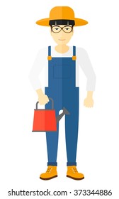 Farmer with watering can.