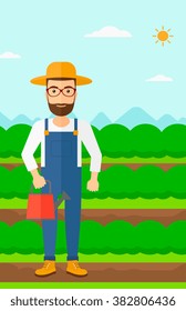 Farmer with watering can.